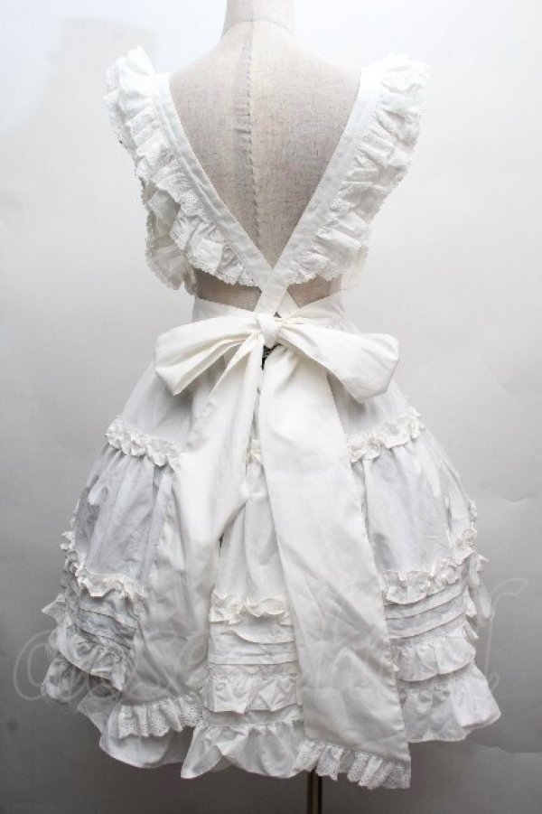 画像2: Chalmiere / コットンフリルエプロン  白 S-26-04-07-045-0-ZA-HR-ZS (2)