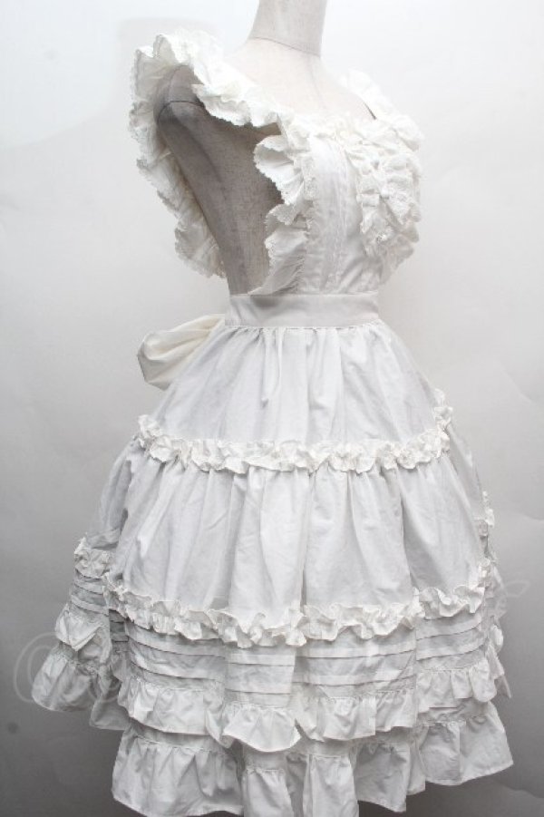 画像3: Chalmiere / コットンフリルエプロン  白 S-26-04-07-045-0-ZA-HR-ZS (3)