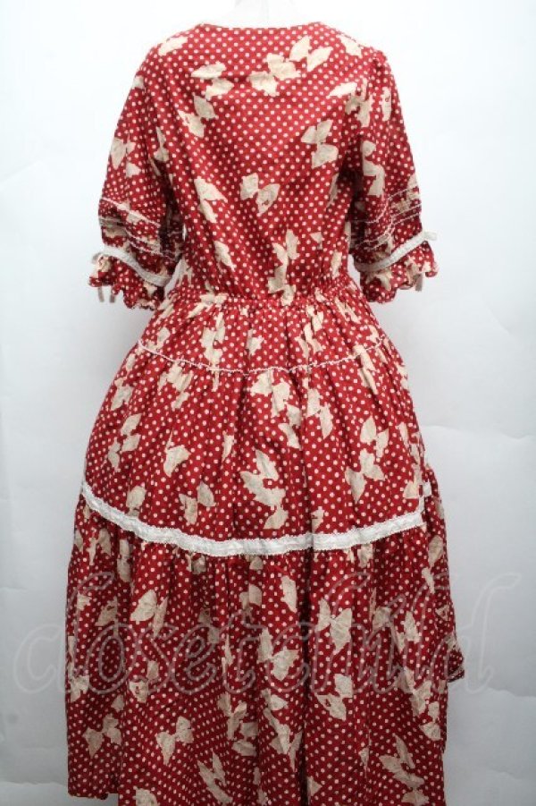 画像2: PINK HOUSE / 水玉りぼんプリントワンピース  赤 S-26-04-07-049-LO-OP-HR-ZS (2)