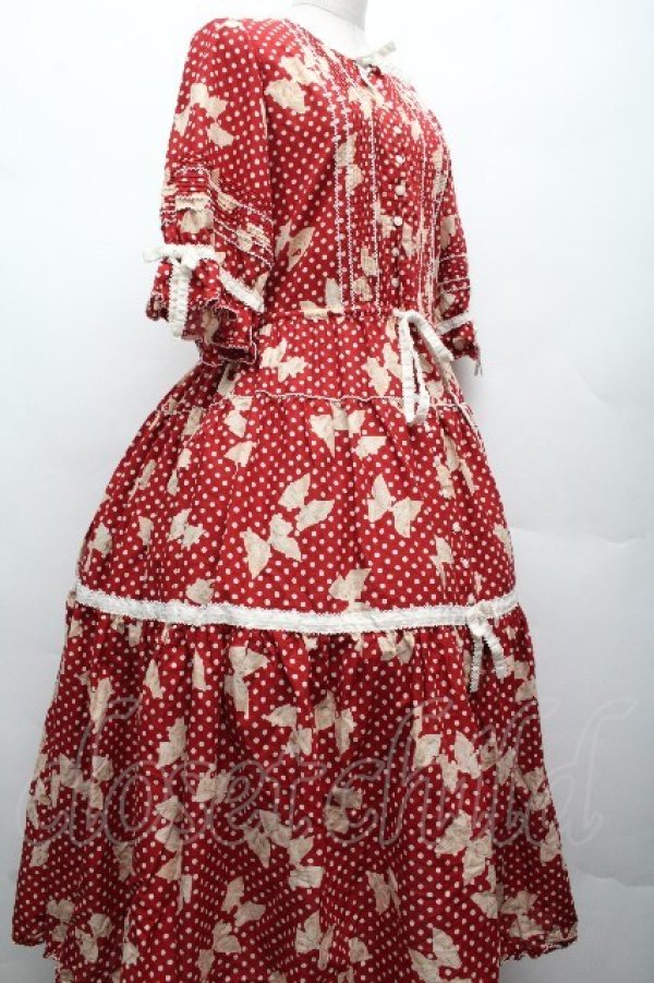 画像3: PINK HOUSE / 水玉りぼんプリントワンピース  赤 S-26-04-07-049-LO-OP-HR-ZS (3)