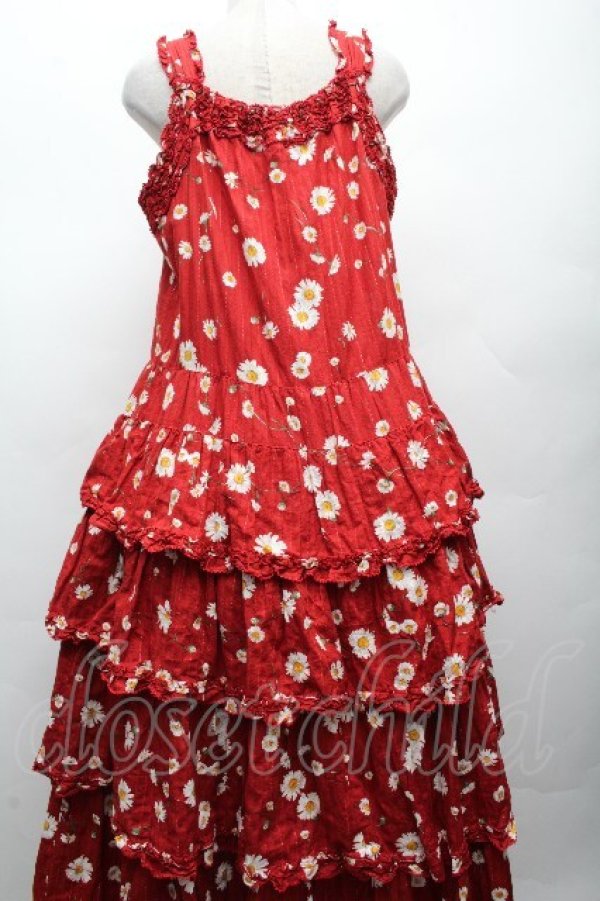 画像2: PINK HOUSE / ひなぎくプリントキャミソールワンピース  赤 S-26-04-07-050-LO-OP-HR-ZS (2)