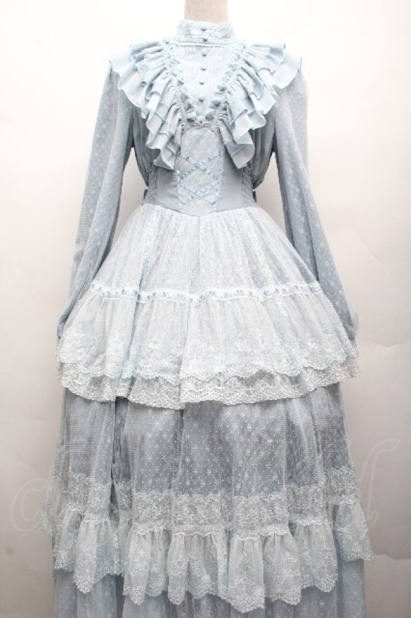 画像1: Hoshibako Works / リトルグレイスワンピース  サックス S-26-04-07-051-LO-TO-HR-ZS (1)