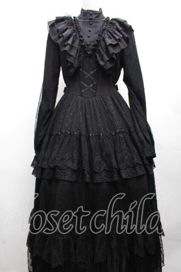 画像1: Hoshibako Works / リトルグレイスワンピース  黒 S-26-04-07-052-LO-TO-HR-ZS (1)