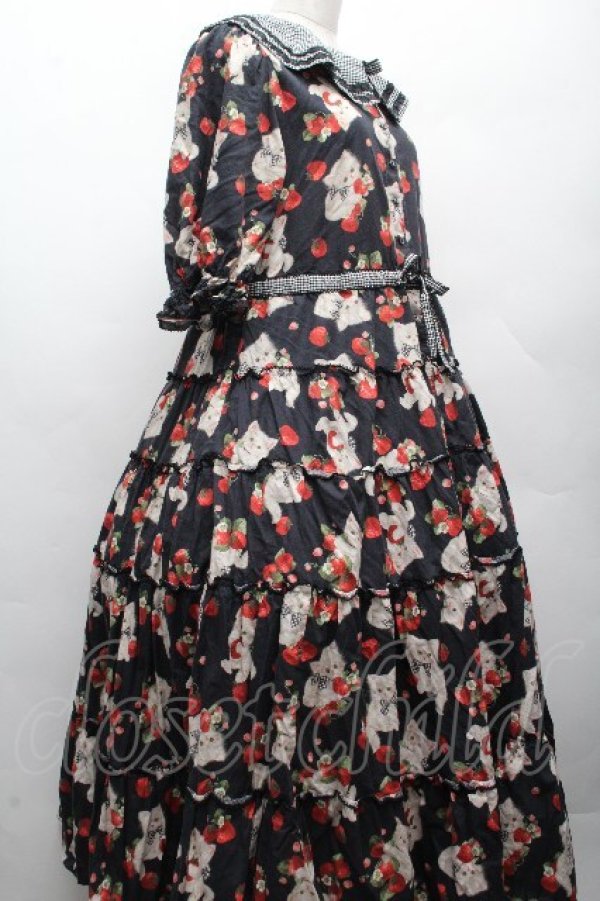 画像3: alcali / alcali × misako aoki/サイベリアンストロベリーワンピース  黒 S-26-04-07-053-LO-OP-HR-ZS (3)