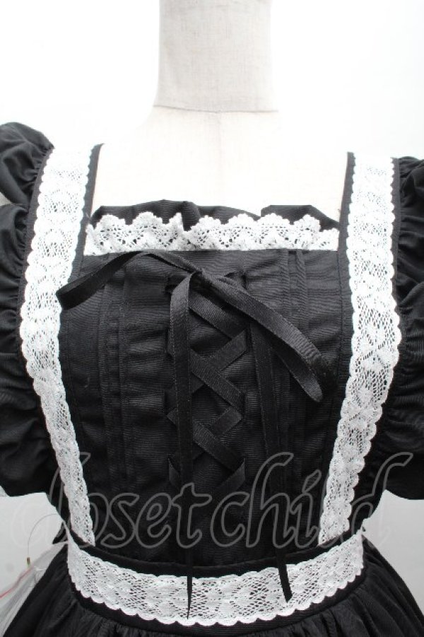 画像4: Chalmiere / ハッピーフリルジャンパースカートセット  黒ｘ白 S-26-04-07-054-0-OP-HR-ZS (4)