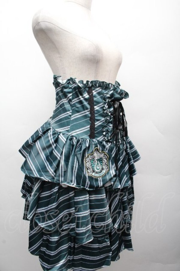 画像3: ATELIER PIERROT / ハリー・ポッターフリルコルセットスカート(スリザリン)  グリーン S-26-04-07-058-EL-SK-HR-ZS (3)