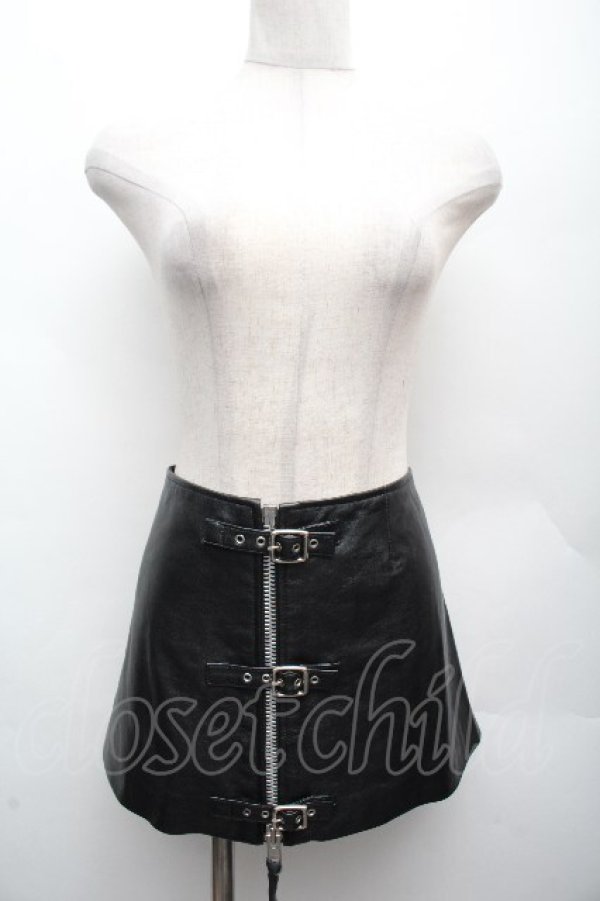 画像1: PUNK / ZIPレザースカート  黒 S-26-04-07-059-PU-SK-HR-ZS (1)