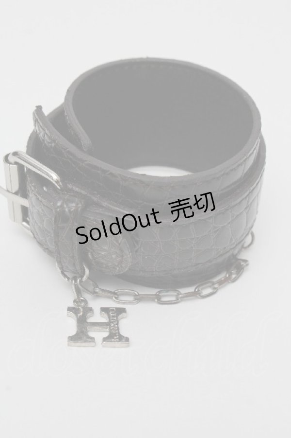 画像2: h.NAOTO / ベルトブレスレット  黒 S-26-04-07-001-HN-AC-AS-ZS (2)