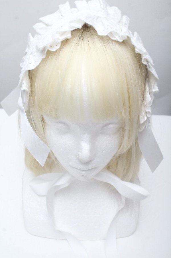 画像1: Chalmiere / コットンレースヘッドドレス  白 S-26-04-07-010-0-AC-HR-ZS (1)