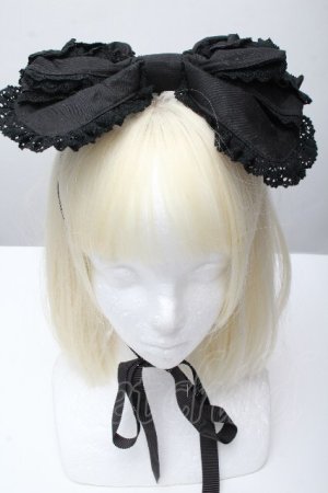 画像: BABY,THE STARS SHINE BRIGHT / シャン・ドゥ・フルールリボンヘッドドレス  黒 S-26-04-07-011-BA-AC-AS-ZS