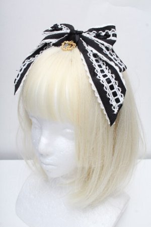 画像: BABY,THE STARS SHINE BRIGHT / Maison de Petite Rubanリボンカチューシャ  黒 S-26-04-07-014-BA-AC-AS-ZS