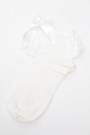 画像: BABY,THE STARS SHINE BRIGHT / 綿レースクルー丈ソックス  オフ S-26-04-07-002-BA-ZA-HR-ZS