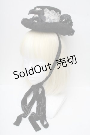 画像: GOTH / リボンレースシルクハット  黒 S-26-04-07-019-GO-AC-HR-ZS