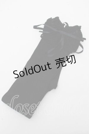 画像: BABY,THE STARS SHINE BRIGHT / リボン通しレースオーバーニーソックス  黒 S-26-04-07-003-BA-ZA-HR-ZS