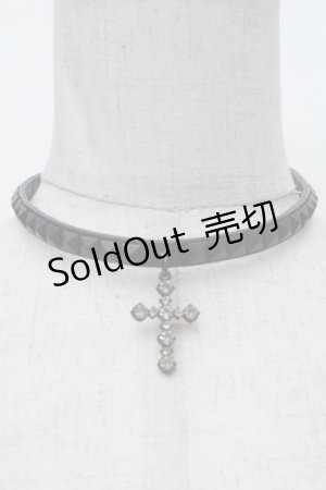 画像: CIVARIZE / クロスチャームチョーカー  黒 S-26-04-07-026-GO-AC-AS-ZS