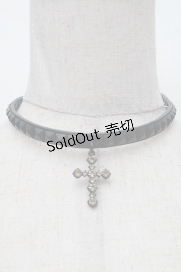 画像1: CIVARIZE / クロスチャームチョーカー  黒 S-26-04-07-026-GO-AC-AS-ZS (1)