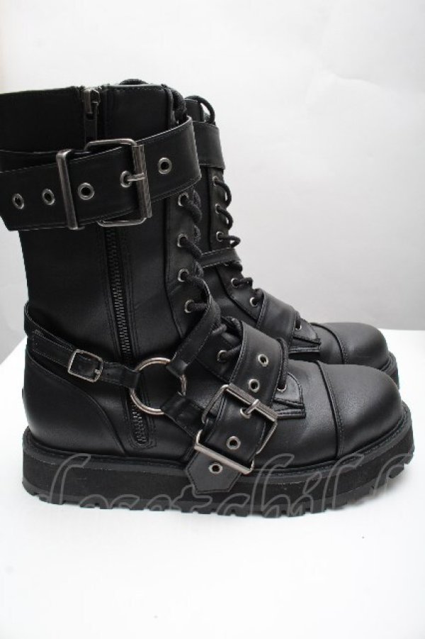 画像3: Demonia / ベルトブーツ 27.5 黒 S-26-04-07-032-PU-SH-AS-ZS (3)