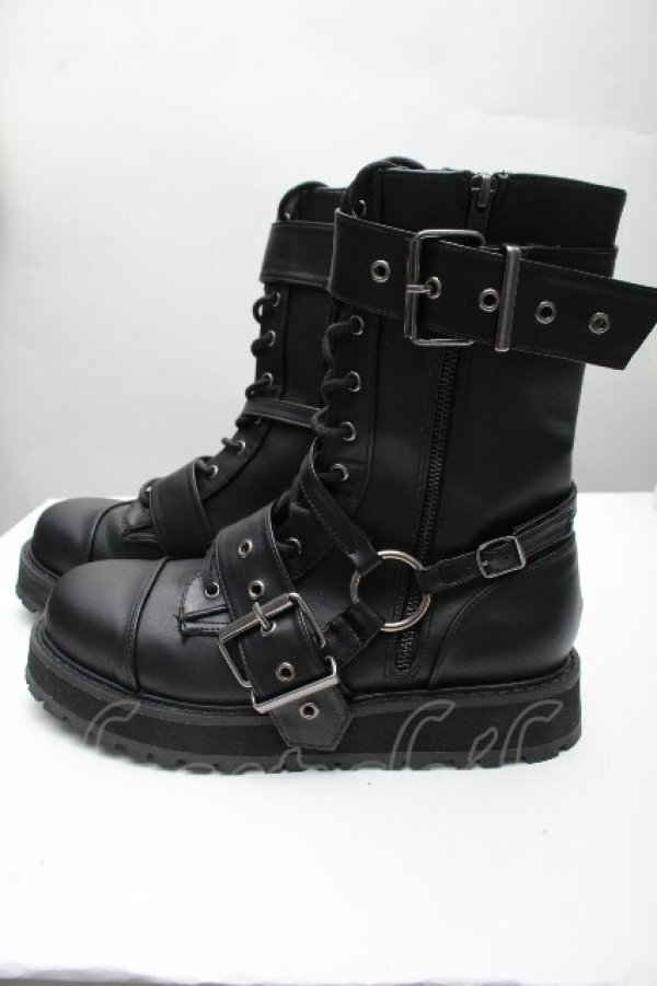 画像4: Demonia / ベルトブーツ 27.5 黒 S-26-04-07-032-PU-SH-AS-ZS (4)