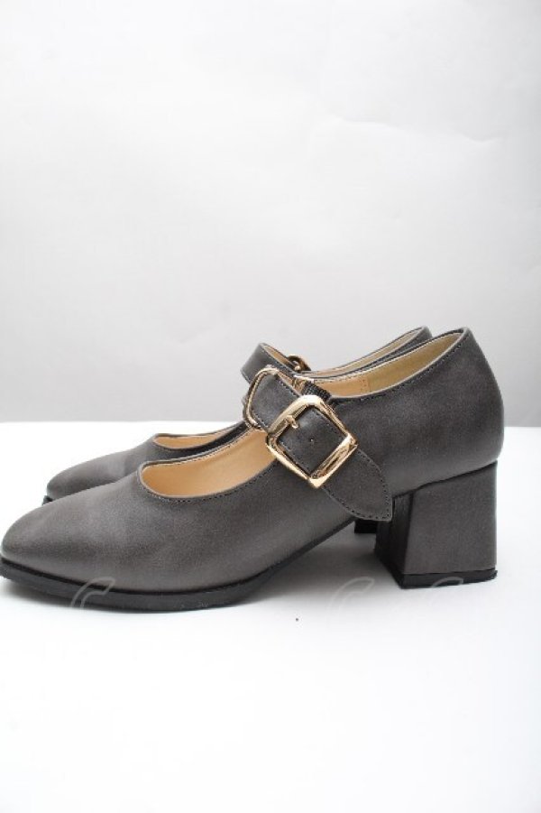 画像3: an another angelus / ワンストラップスクエアトゥパンプス SS グレー S-26-04-07-033-CA-BG-AS-ZS (3)