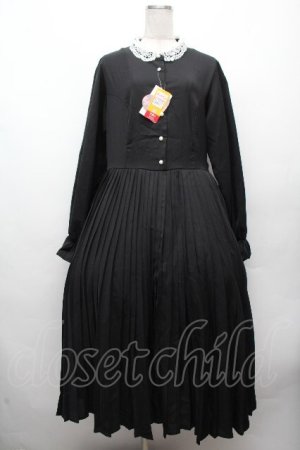 画像: m petit by misako / AM*レースエリプリーツワンピース 3L 黒 S-26-04-09-028-LO-OP-HR-ZS