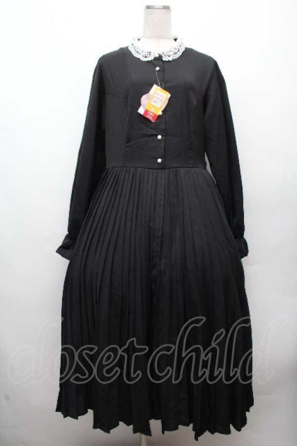 画像1: m petit by misako / AM*レースエリプリーツワンピース 3L 黒 S-26-04-09-028-LO-OP-HR-ZS (1)