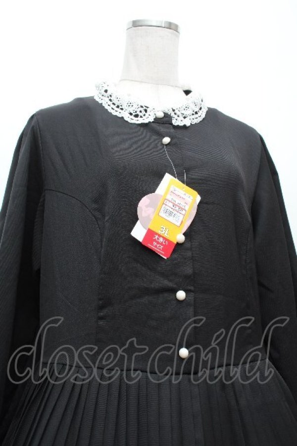 画像2: m petit by misako / AM*レースエリプリーツワンピース 3L 黒 S-26-04-09-028-LO-OP-HR-ZS (2)