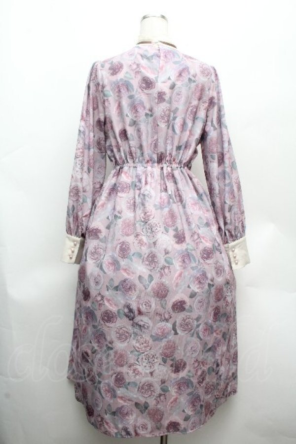 画像3: axes femme / ラヴィアンローズ柄ワンピース F ピンク S-26-04-09-029-AX-OP-TE-ZS (3)