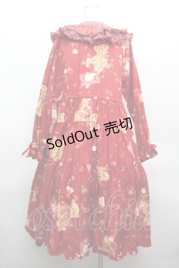 画像5: PINK HOUSE / strawberry choco bearプリントミディワンピース  赤 S-26-04-09-032-LO-OP-AS-ZS (5)