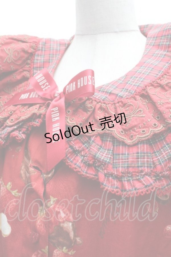 画像6: PINK HOUSE / strawberry choco bearプリントミディワンピース  赤 S-26-04-09-032-LO-OP-AS-ZS (6)