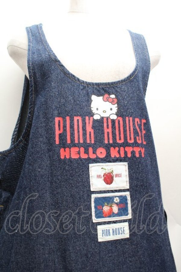 画像2: PINK HOUSE / PINK HOUSE×HELLO KITTYジャンパースカート  青 S-26-04-09-034-LO-OP-AS-ZS (2)