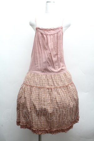 画像: PINK HOUSE / インナーワンピース  ピンクｘブラウン S-26-04-09-036-LO-OP-AS-ZS