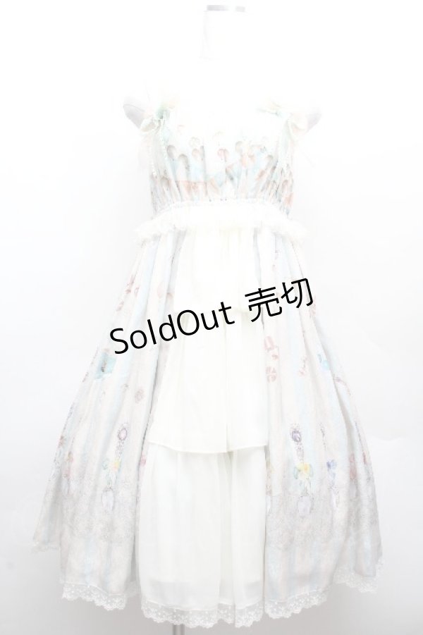 画像1: ALICE and the PIRATES / 幸せのシルバースプーン 12ヶ月の贈り物 ジャンパースカートII型  オフｘサックス S-26-04-09-037-PA-OP-AS-ZS (1)