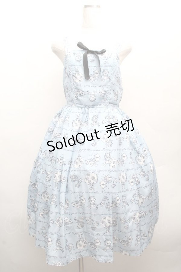 画像1: axes femme kawaii / アリス柄ワンピース  サックス S-26-04-09-039-AX-OP-HR-ZS (1)