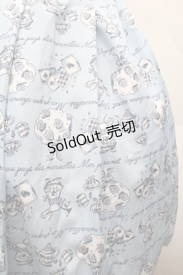 画像2: axes femme kawaii / アリス柄ワンピース  サックス S-26-04-09-039-AX-OP-HR-ZS (2)