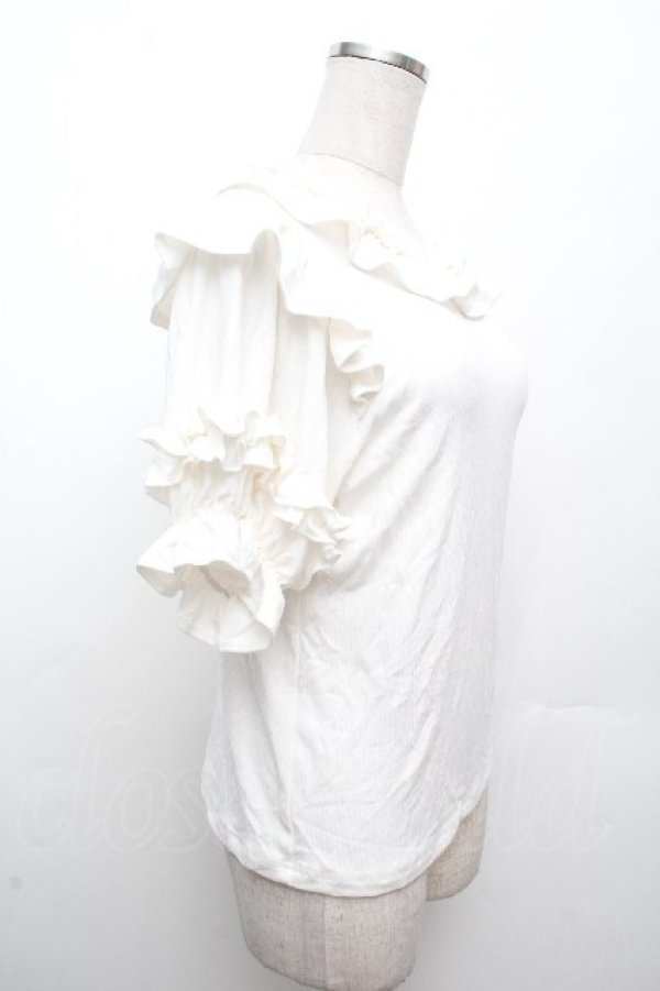 画像2: axes femme kawaii / フリルリボン半袖カットプル  白 S-26-04-09-005-AX-TO-HR-ZS (2)