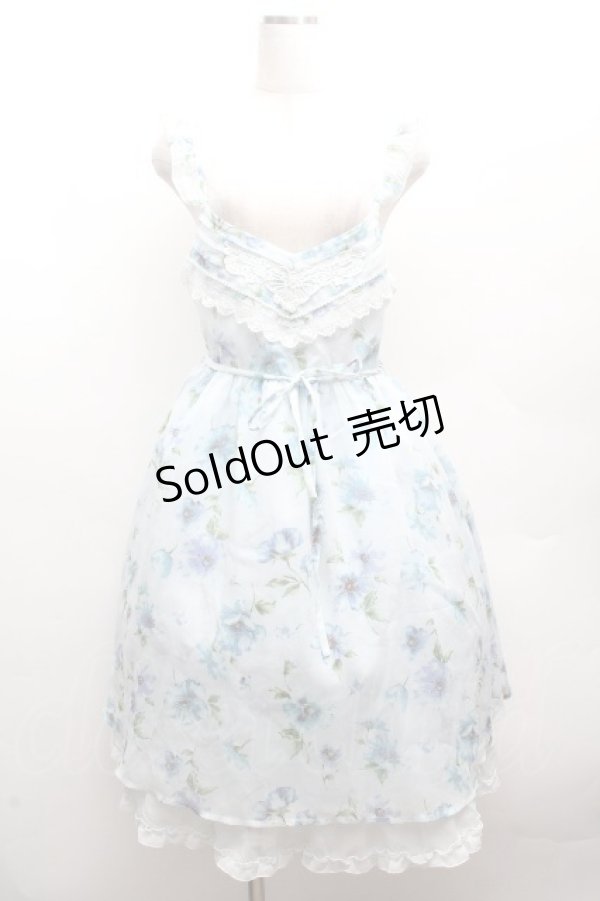 画像1: axes femme / 水彩花柄キャミワンピース M サックス S-26-04-09-042-AX-OP-TE-ZS (1)