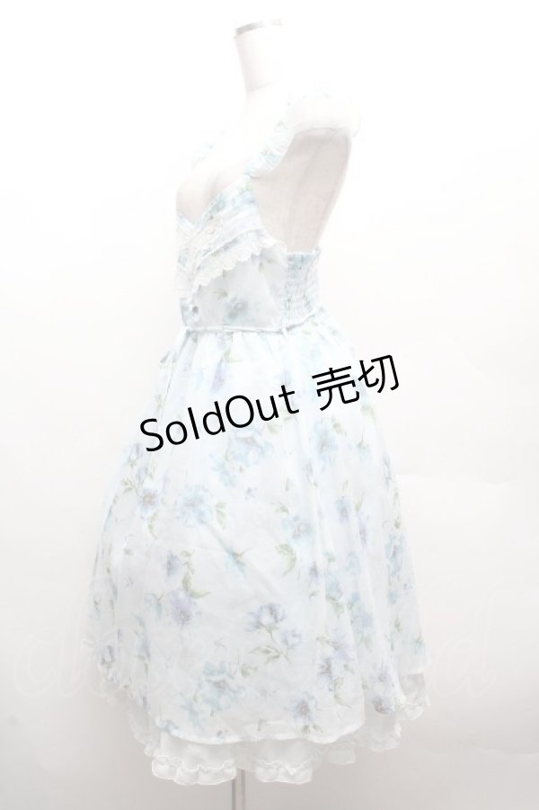 画像2: axes femme / 水彩花柄キャミワンピース M サックス S-26-04-09-042-AX-OP-TE-ZS (2)