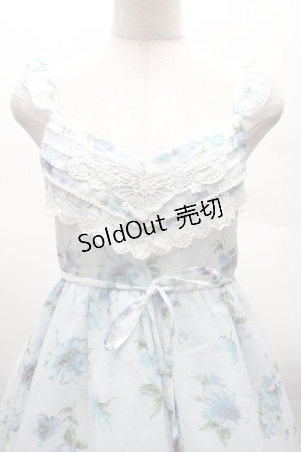 画像5: axes femme / 水彩花柄キャミワンピース M サックス S-26-04-09-042-AX-OP-TE-ZS (5)