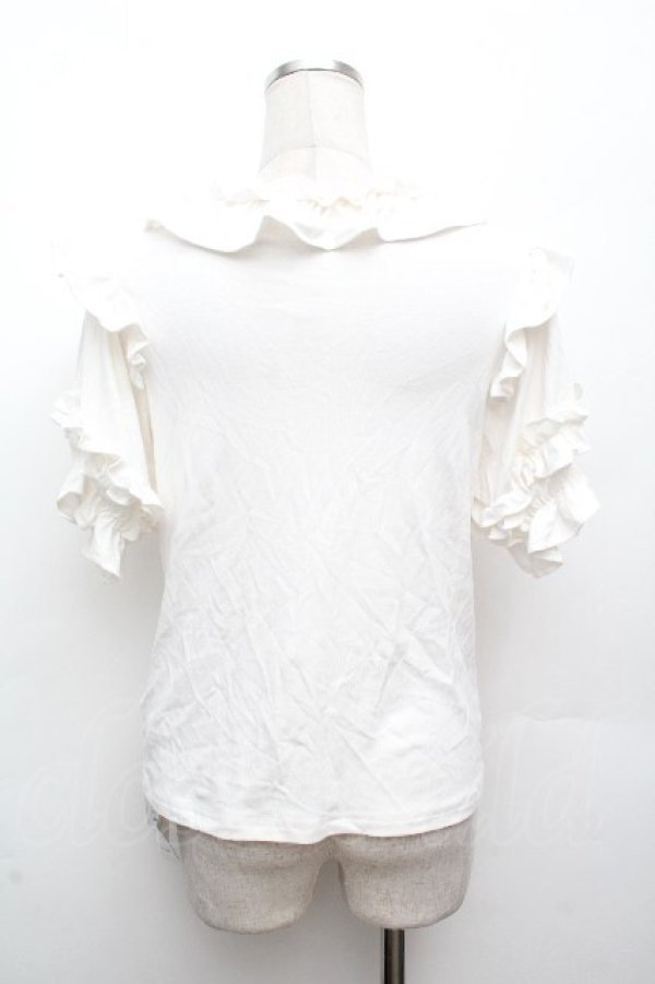 画像3: axes femme kawaii / フリルリボン半袖カットプル  白 S-26-04-09-005-AX-TO-HR-ZS (3)