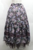 画像1: axes femme / ホーリーローズ柄フリルスカート  パープル S-26-04-09-048-AX-SK-HR-ZS (1)