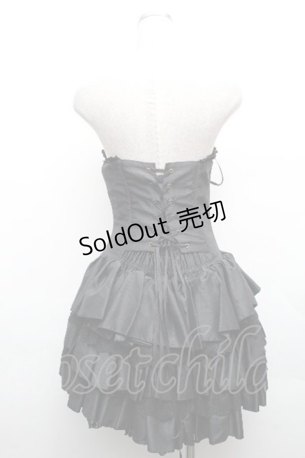 画像2: ATELIER PIERROT / レースアップミニコルセットワンピース  黒 S-26-04-09-050-EL-OP-HR-ZS (2)