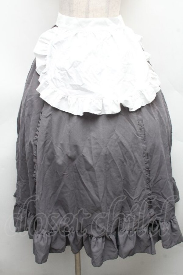 画像1: Cherirulu Chocola / MYフリルスカート+エプロン M グレー S-26-04-09-051-GO-SK-AS-ZS (1)
