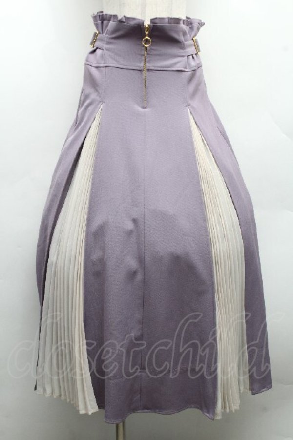 画像1: axes femme / センタージップロングスカート  ラベンダー S-26-04-09-052-AX-SK-AS-ZS (1)