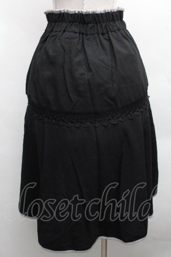 画像2: axes femme / フロント編上レース切替スカート  黒 S-26-04-09-055-AX-SK-AS-ZS (2)