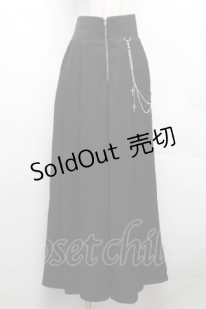 画像: NIBBLE POISON / ハイウエストタックワイドパンツ  黒 S-26-04-09-056-0-PA-AS-ZS