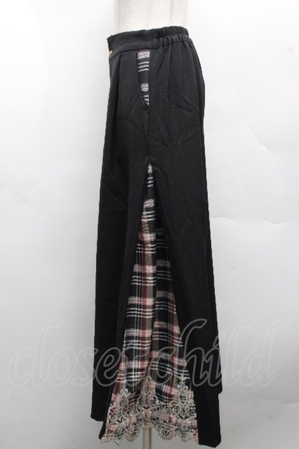 画像3: axes femme / チェック切替ワイドパンツ  黒 S-26-04-09-057-AX-PA-AS-ZS (3)