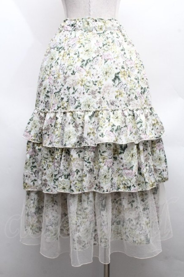 画像2: axes femme / フルールPTティアードスカート  アイボリー S-26-04-09-060-AX-SK-HR-ZS (2)