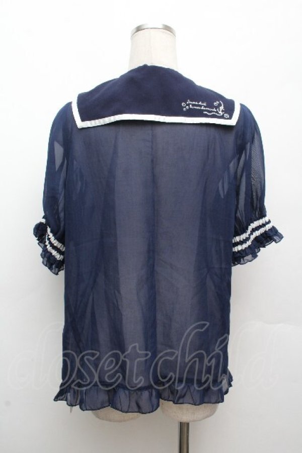 画像4: axes femme kawaii / 2WAYセーラーブラウス M キナリ S-26-04-09-008-AX-BL-TE-ZS (4)