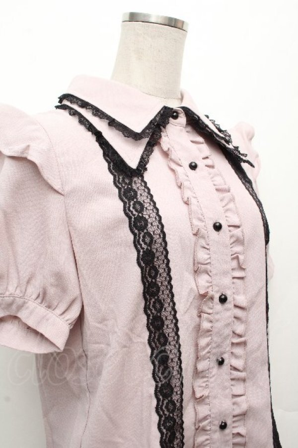 画像2: Rojita / 前立てフリルブラウス  ピンク S-26-04-09-009-LO-BL-HR-ZS (2)