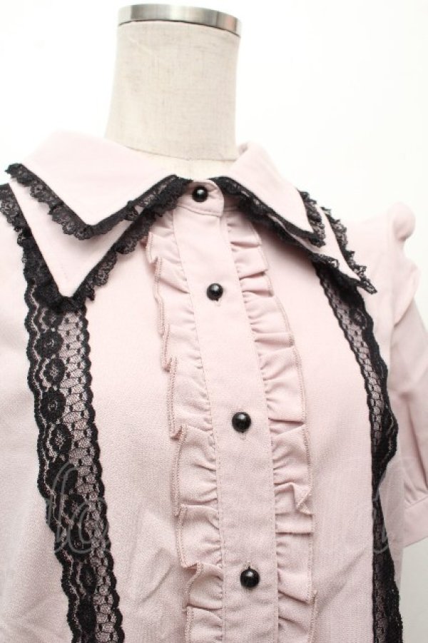 画像3: Rojita / 前立てフリルブラウス  ピンク S-26-04-09-009-LO-BL-HR-ZS (3)